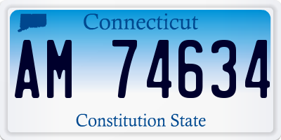 CT license plate AM74634