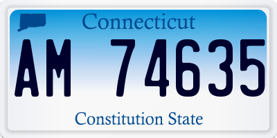 CT license plate AM74635