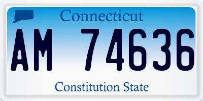 CT license plate AM74636