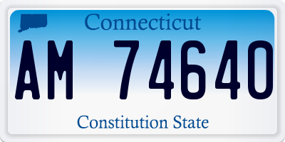 CT license plate AM74640
