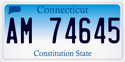 CT license plate AM74645