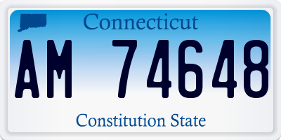 CT license plate AM74648