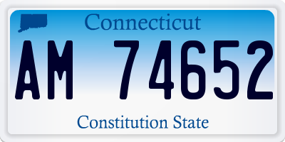 CT license plate AM74652