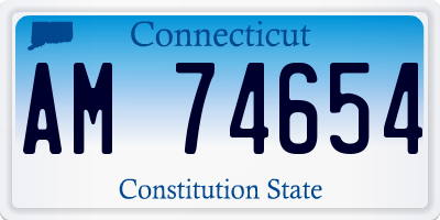CT license plate AM74654