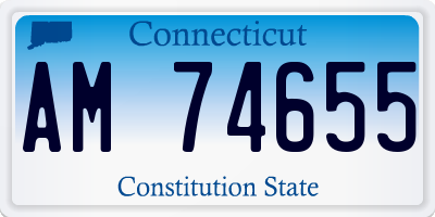 CT license plate AM74655