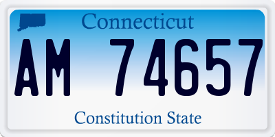 CT license plate AM74657