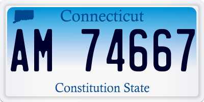 CT license plate AM74667