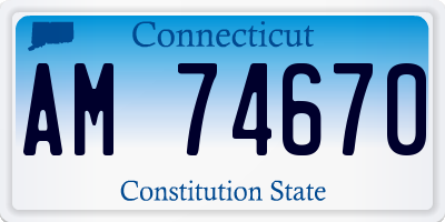 CT license plate AM74670