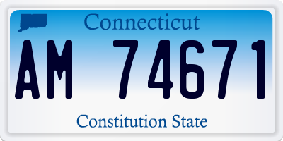 CT license plate AM74671