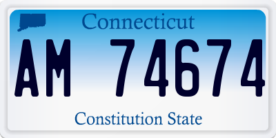 CT license plate AM74674