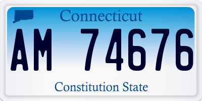 CT license plate AM74676