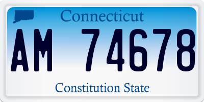 CT license plate AM74678