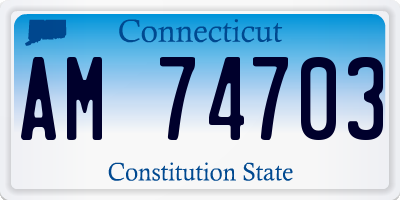 CT license plate AM74703