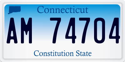 CT license plate AM74704