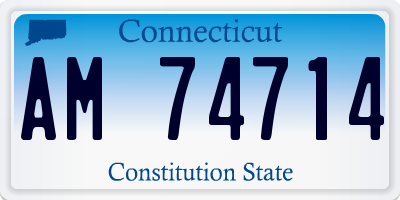 CT license plate AM74714