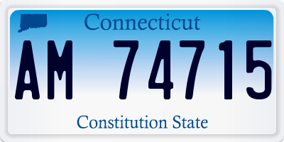 CT license plate AM74715