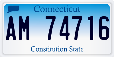 CT license plate AM74716