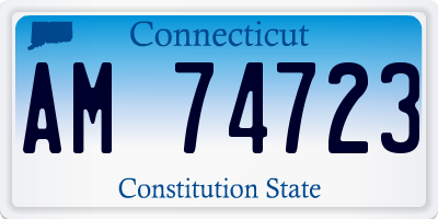 CT license plate AM74723