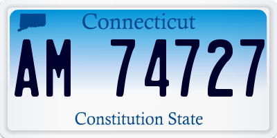 CT license plate AM74727