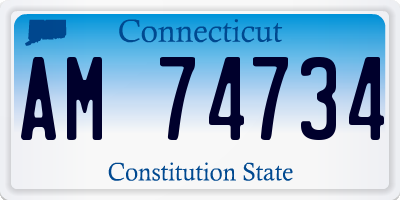CT license plate AM74734