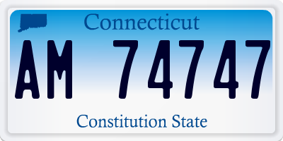 CT license plate AM74747