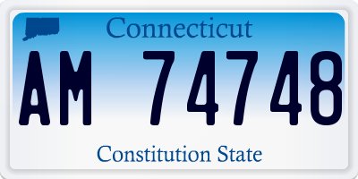 CT license plate AM74748