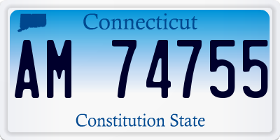 CT license plate AM74755