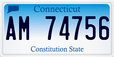 CT license plate AM74756