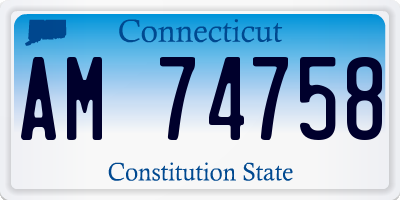 CT license plate AM74758