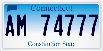 CT license plate AM74777