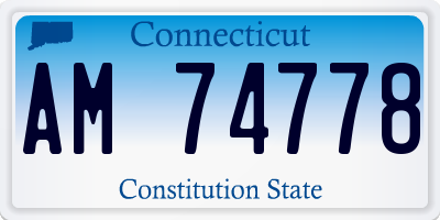 CT license plate AM74778