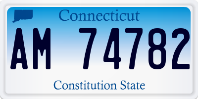 CT license plate AM74782