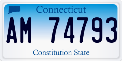 CT license plate AM74793