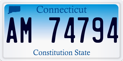 CT license plate AM74794