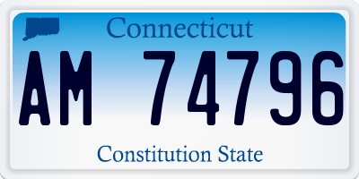 CT license plate AM74796