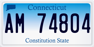CT license plate AM74804