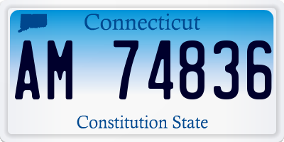 CT license plate AM74836