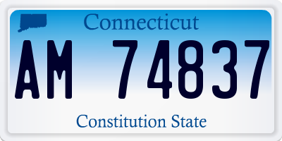 CT license plate AM74837