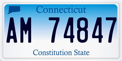 CT license plate AM74847