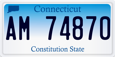 CT license plate AM74870