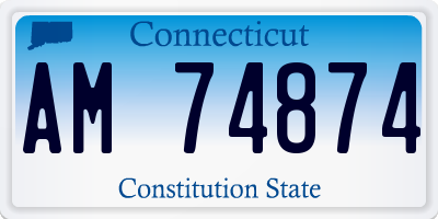 CT license plate AM74874