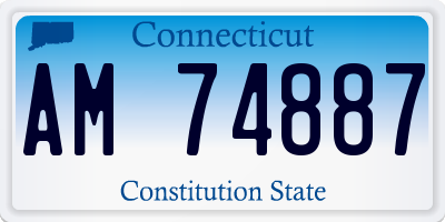 CT license plate AM74887
