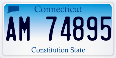 CT license plate AM74895
