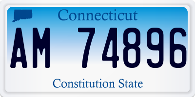 CT license plate AM74896