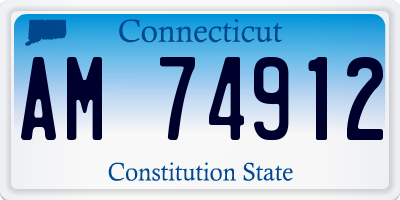 CT license plate AM74912