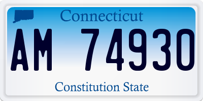 CT license plate AM74930