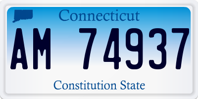 CT license plate AM74937