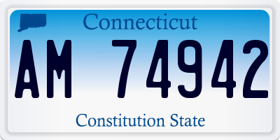 CT license plate AM74942