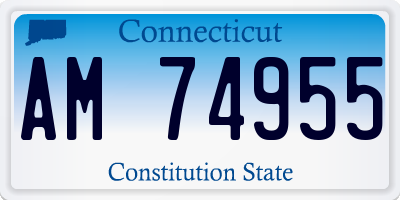 CT license plate AM74955