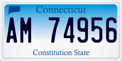 CT license plate AM74956